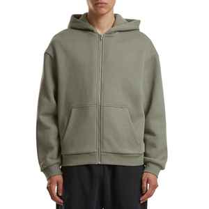 Sweat à capuche zippé personnalisé 440 g/m², poids lourd, unisexe, broderie, 100 % coton, respirant, anti-rétrécissement, style streetwear pour homme, automne - Product Image 4