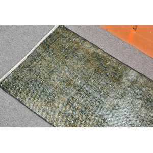 Petit tapis turc vintage en patchwork, 1,6 x 3,37 pieds, gris, en laine, écologique, avec envers en latex - Product Image 5