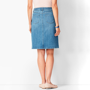 กระโปรงยีนส์ปักลายความยาวเข่า Midi กระโปรงปักลายสวยงาม - Product Image 6