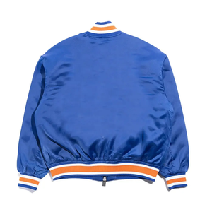 Chaqueta de béisbol de satén con cuello levantado acanalado de alta calidad para hombre, chaqueta de invierno de lona con acabado liso y logotipo personalizado - Product Image 2