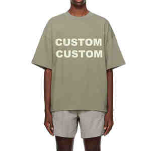 Camiseta informal de Algodón 100% con logotipo personalizado, camiseta de lavado ácido de gran tamaño para hombres y mujeres, camiseta bordada con diseño personalizado Unisex - Product Image 4