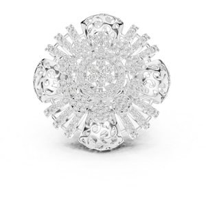 แหวนเพชรทรงกลมสีขาวทอง 14K สำหรับผู้หญิง |   เครื่องประดับสำหรับใส่ทำงาน |   เพชรที่เพาะเลี้ยงใหม่ - Product Image 1