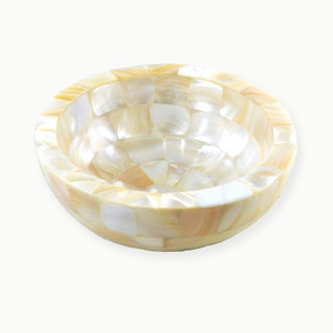 Nouvelle vente chaude nacre forme ronde bol de service alimentaire maison et Restaurant vaisselle dessus de table - Product Image 2