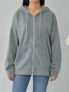 Sweats à capuche zippés pour femmes à la mode nouveauté sweat à capuche zippé pour femmes de haute qualité meilleure vente 100% sweats à capuche teints en coton - Product Image 2