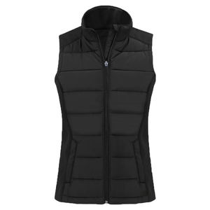 Gilet matelassé personnalisé pour femmes, sans manches, vêtements d'extérieur d'hiver avec panneau softshell, tenues d'automne matelassées, veste de mode printemps, OEM - Product Image 1