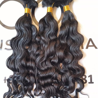 Extensions de cheveux humains Remy vierges naturels bruts de haute qualité, non traités, en vrac, provenant du temple indien du Sud, double tirage, double trame, confectionnées à la machine