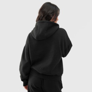 Sweat à capuche surdimensionné Reeder en tissu tricoté respirant noir pour la saison d'automne - Product Image 2