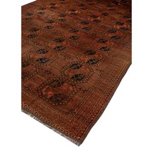 Tapis en laine Kiaan grande surface Pae-5200 rouge-orange noué à la main, géométrique abstrait, pour entrée, couloir, rectangulaire 9x12 po - Product Image 2