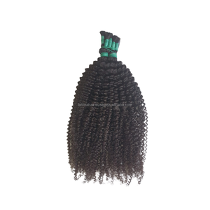 Crépus Bouclés 100% Humains Remy Extensions de Cheveux Doux Brillant Bundles de Cheveux en Vrac Cuticule Afro Vague Afro Style Produits Chimiques Sans Cru - Product Image 2