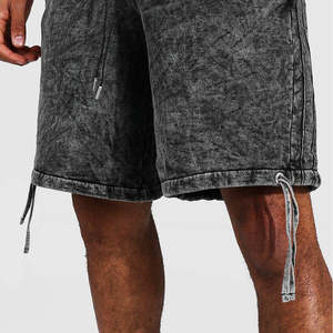 Pantalones Cortos de Hombre Hechos en Fábrica, Lavado Ácido Medio, Transpirables, de Poliéster/Algodón, Diseño Personalizado, Patrón Liso, Cierre con Cordón, Estilo Casual - Product Image 3