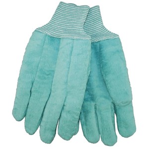 Guantes de trabajo de algodón verde Palma simple/doble con muñeca de punto Guantes de trabajo duraderos Nueva llegada - Product Image 2
