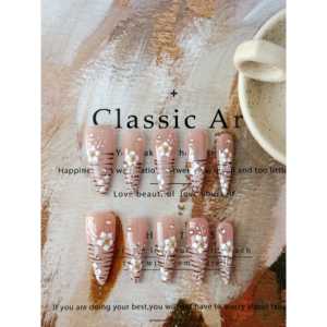 Faux ongles à presser Ivory Whisper Bloom - Product Image 3