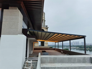 Motori motorizzati automatici Full Cassette elettrico retrattile Led esterno in alluminio parasole Patio tenda da sole - Product Image 3