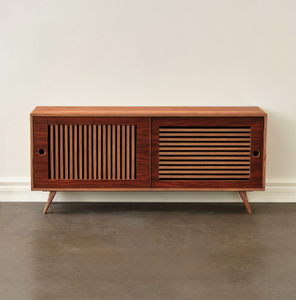 Console multimédia en bois sur mesure avec chemin de câbles dissimulé - Product Image 2