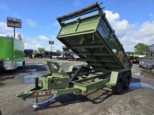 2025 Heavy Duty Dump <b>Farm</b> <b>Trailer</b> 6×12 7x14 7x16 Tandem Axle Utility Hauler Green Steel Cargo <b>Trailer</b> for <b>Farm</b> Transport - Product Image 6
