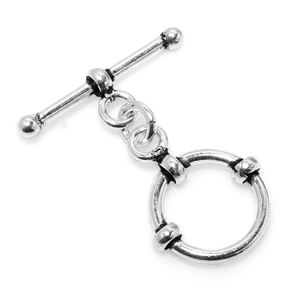 Fermoir Bali 17X26mm à bascule en cuivre oxydé plaqué argent sterling plaqué or 18 carats B576 - Product Image 3