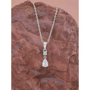 Pendentif de perle solitaire à la mode pour femme sur chaîne en or 18 carats plaqué rhodium pour fiançailles collier pendentif fin - Product Image 4