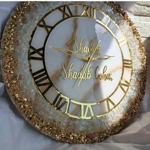 Geode <b>Clocks</b>: <b>Clocks</b> designed to look like crystal geodes with resin in various gemstone-like colors. - Product Image 2