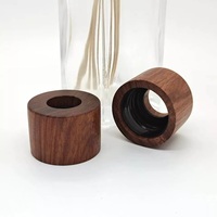 Base de diffuseur d'arôme anti-rayures marron rond toucher de doigt lisse diffuseur d'huile d'arôme naturel Base en bois