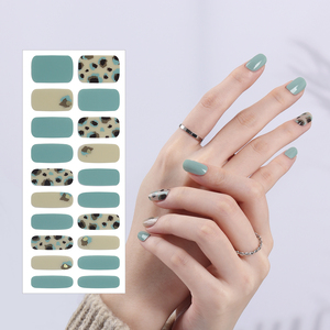 ShineB, superventas, tiras de uñas de gel 3D, diseño de leopardo fácil de alta calidad de Corea #45902, pegatinas de uñas Soul Mint para salones - Product Image 1