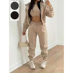 Conjunto Deportivo de Invierno para Mujer con Logotipo Personalizado, Sudadera con Capucha de Algodón y Forro Polar, Ropa Deportiva Informal para Fitness y Jogging, Venta al Por Mayor - Product Image 6