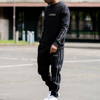 Survêtement unisexe en polaire technique avec impression 3D personnalisée et logo Ensemble deux pièces sweats à capuche et pantalons de survêtement pour hommes