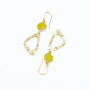 Dua ต่างหูทองเหลืองทำด้วยมือสำหรับผู้หญิงทำมือชุบทอง18K - Product Image 3