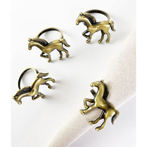 Hot Selling Home Hotel Dining Table Decorative <b>Napkin</b> Ring Elegance Bronze Animal <b>Napkin</b> Holder Set Of 4 Horse Metal <b>Napkin</b> Ring - Product Image 2
