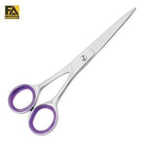 Ciseaux de coupe de cheveux de coiffeur en acier inoxydable finition satinée pour gaucher lames tranchantes avec inserts en anneau Type de beauté - Product Image 1