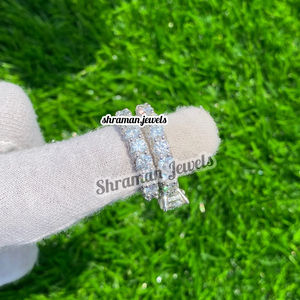 แหวนแต่งงานครบรอบแต่งงานเพชรโมอิสซาไนต์สั่งทำพิเศษ ทองคำขาวแท้ 14K สำหรับผู้ชายและผู้หญิง แหวนแบบเต็มวง ดีไซน์หรูหรา ของขวัญเครื่องประดับชั้นดี - Product Image 6