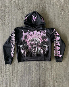 Chándal Vintage de algodón pesado de rizo francés para hombre, pantalones de chándal bordados de alta calidad, Sudadera con capucha desgastada, estampado de invierno - Product Image 3