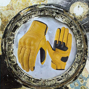 Gants de moto en cuir durables à doigts entiers, antidérapants, compatibles écran tactile, unisexe, fermeture auto-agrippante, revêtement polyuréthane - Product Image 3