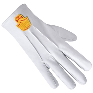 Franc-maçonnerie maçonnique Regalia grand prêtre Royal Arch chapitre gants en cuir blanc personnalisé broderie Patch selon vous - Product Image 3