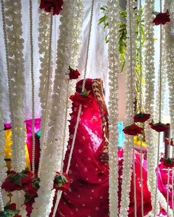 Nikah Partition Muslim Wedding Needs Set of 20 Mogra Garland & Rose Pearl String Stage Backdrop Party Festival Trendy Home Decor