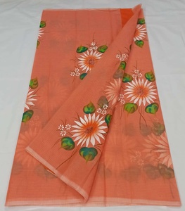 Haute sur demande Floral peint à la main doux Kota Doria Saree avec chemisier en soie d'art pour les femmes usage décontracté Saree d'Inde - Product Image 4