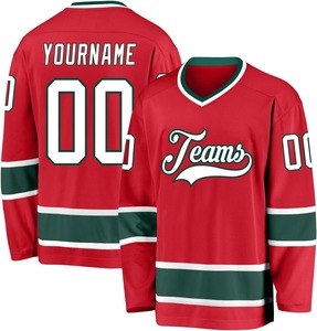 Venta al por mayor de fábrica de sublimación Impresión digital uniformes del equipo de alta calidad personalizado nombre del jugador número OEM camisetas de hockey sobre hielo - Product Image 4