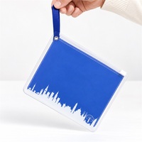 Pochette de maquillage personnalisée en PVC transparent givré, étanche, avec fermeture éclair, pour femmes, OEM ODM