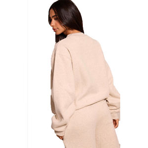 เสื้อสเวตเตอร์ผ้าฟลีซแขนยาวแบบสวมหัวคอกลมสำหรับผู้หญิงเสื้อผ้าแนวสตรีทสวมใส่สบายเสื้อผ้าคอตตอนเนื้อนุ่มให้ความอบอุ่นสำหรับฤดูใบไม้ร่วงฤดูหนาว - Product Image 4