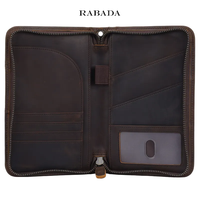 Funda para pasaporte de cuero auténtico Crazy Horse vaca vintage gran oferta con logotipo personalizado