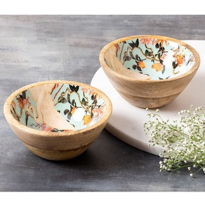 Handcrafted Wooden <b>Enamel</b> <b>Bowl</b> for Serving & Decor | Natural Wood <b>Enamel</b> Coated <b>Bowl</b> for Kitchen Dining Use - Product Image 4