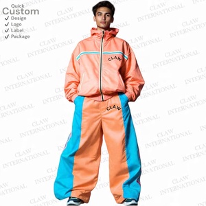 Streetwear personnalisé Survêtement coupe-vent Ensemble deux pièces Vestes surdimensionnées légères Patchwork Survêtement en nylon respirant pour hommes - Product Image 2