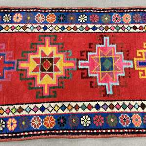 Tapis turc Herki 2,7 x 13 pieds, tapis vintage, tapis en laine rouge à motifs floraux - Product Image 3