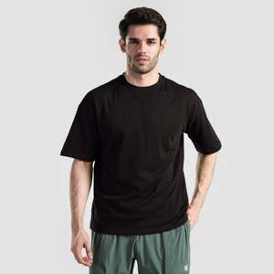 เสื้อยืดเจอร์ซีย์ผ้าฝ้ายแท้ 100% รุ่น Prime Athlete (สีดำ) พร้อมป้ายกำกับแบบสั่งทำพิเศษ พิมพ์ลายสไตล์เพอร์ฟอร์แมนซ์สำหรับออกกำลังกาย - Product Image 1