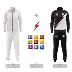 Chándales de poliéster personalizados para hombre, chándal para correr, ropa deportiva de moda de invierno para hombre, chándales para mujer con bolsillos con cremallera - Product Image 2