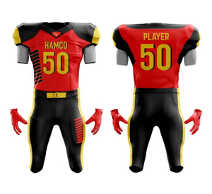 Uniforme de fútbol americano de sublimación de estilo personalizado, uniforme de secado rápido transpirable totalmente personalizado hecho en Pakistán - Product Image 3