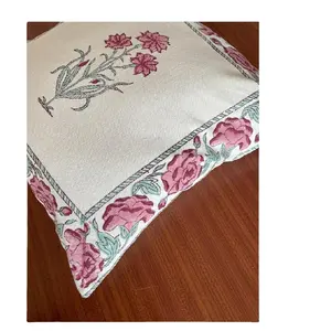 Indian Hand Block Printed Cotton Cushion Covers Decorative Cushion Covers Canvas Cotton Cushion Cover