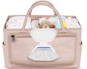 Organizador de Pañales para Bebé, Bolsillo para Toallitas, Organizador de Coche, Cesta de Almacenamiento Portátil de Poliéster Resistente al Agua, Cambiador de Pañales - Product Image 1