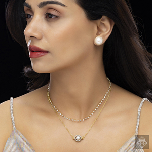 PRAO Handmade Anti-Tarnish Double Layer Necklace <b>Set</b> <b>Gold</b> Plated Earrings Fashion <b>Jewellery</b> Bulk Product for Women's Wedding - Product Image 5