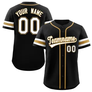 Personalization Sports Wear Customized Baseball Uniforms Jersey Custom Logo Black Blank Baseball Jersey