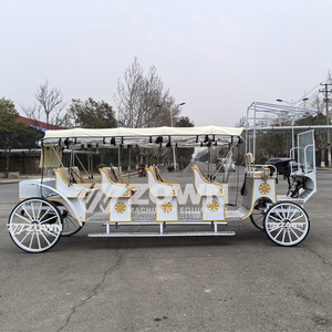 Electric Classic Sightseeing 4-Row 4-Wheel Wedding Royal Horse Carriage para 4-6 personas Nuevo - Product Image 2